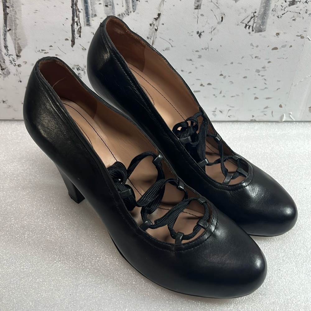 See by Chloe Black Lace Up Heels Pumps Sz 41 - Picture 1 of 14
